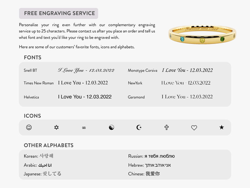 Initial Letter Citrine Birthstone Open Ring