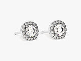 Halo Diamond Birthstone Stud Earrings