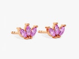 Lotus Pink Tourmaline Birthstone Stud Earrings