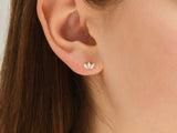 Lotus Blue Topaz Birthstone Stud Earrings