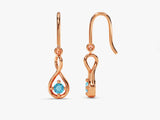 Infinite Loop Blue Topaz Birthstone Earrings