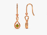 Infinite Loop Peridot Birthstone Earrings