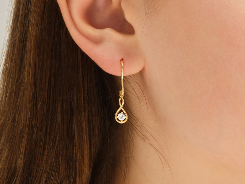 Infinite Loop Diamond Birthstone Earrings