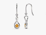 Infinite Loop Citrine Birthstone Earrings