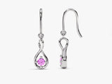 Infinite Loop Pink Tourmaline Birthstone Earrings