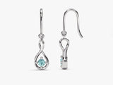 Infinite Loop Aquamarine Birthstone Earrings