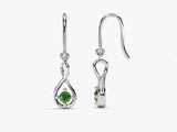 Infinite Loop Emerald Birthstone Earrings