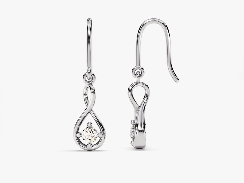 Infinite Loop Diamond Birthstone Earrings