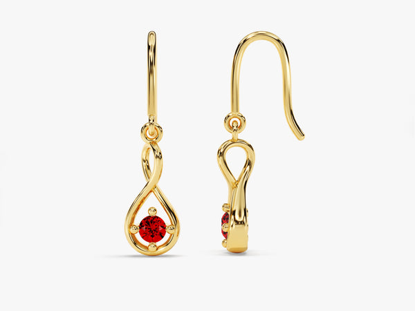 Infinite Loop Garnet Birthstone Earrings