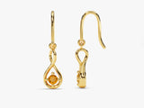 Infinite Loop Citrine Birthstone Earrings