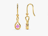 Infinite Loop Pink Tourmaline Birthstone Earrings