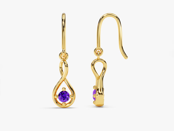 Infinite Loop Amethyst Birthstone Earrings