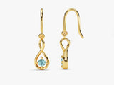 Infinite Loop Aquamarine Birthstone Earrings