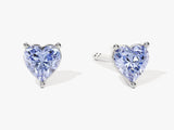 Solitaire Heart Alexandrite Birthstone Solitaire Stud Earrings