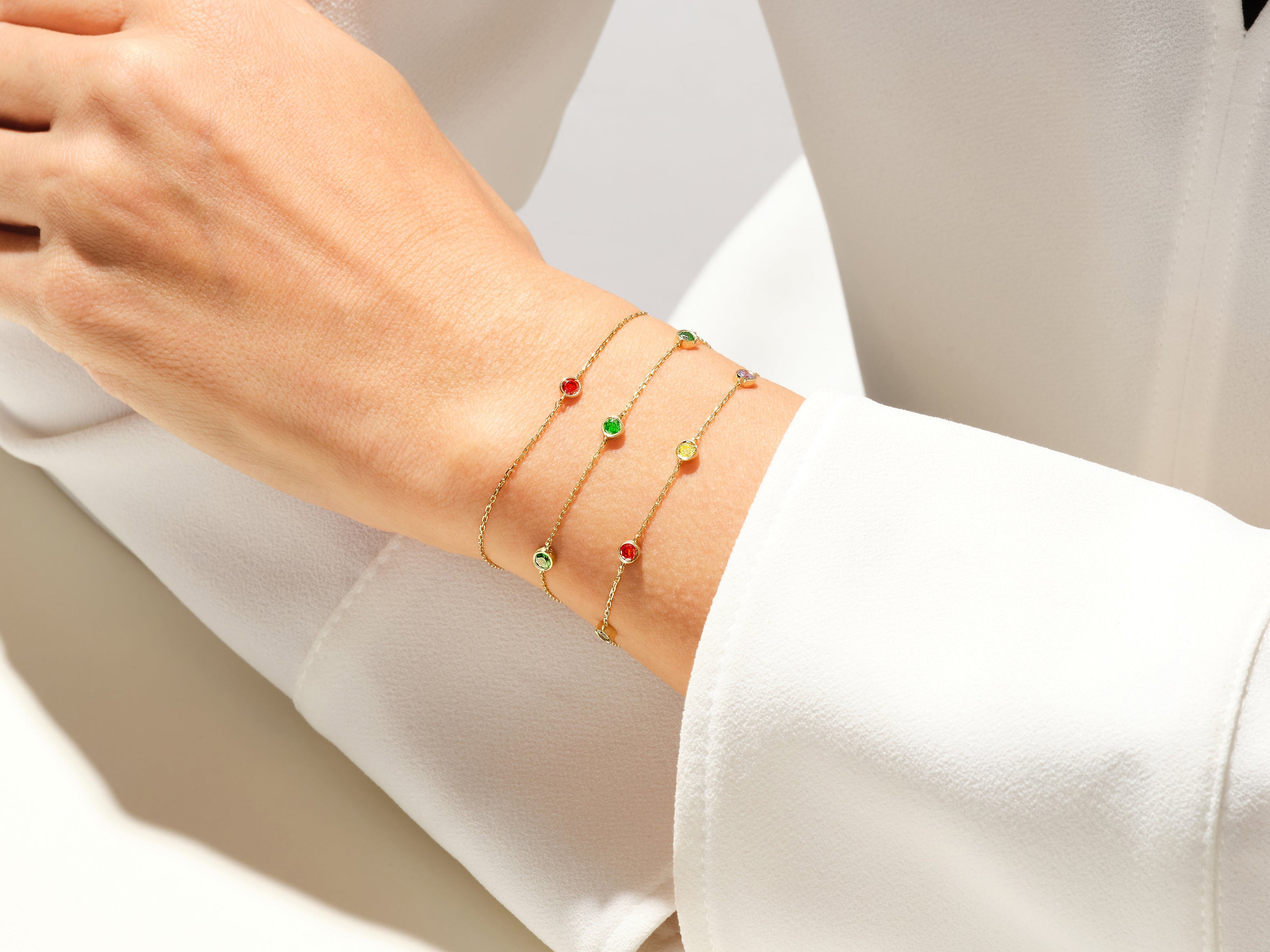 Station Pink Tourmaline Birthstone Bracelet