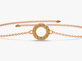 Open Circle Peridot Birthstone Bracelet