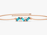 Baguette Cut Blue Topaz Birthstone Bracelet