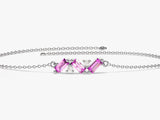 Baguette Cut Pink Tourmaline Birthstone Bracelet