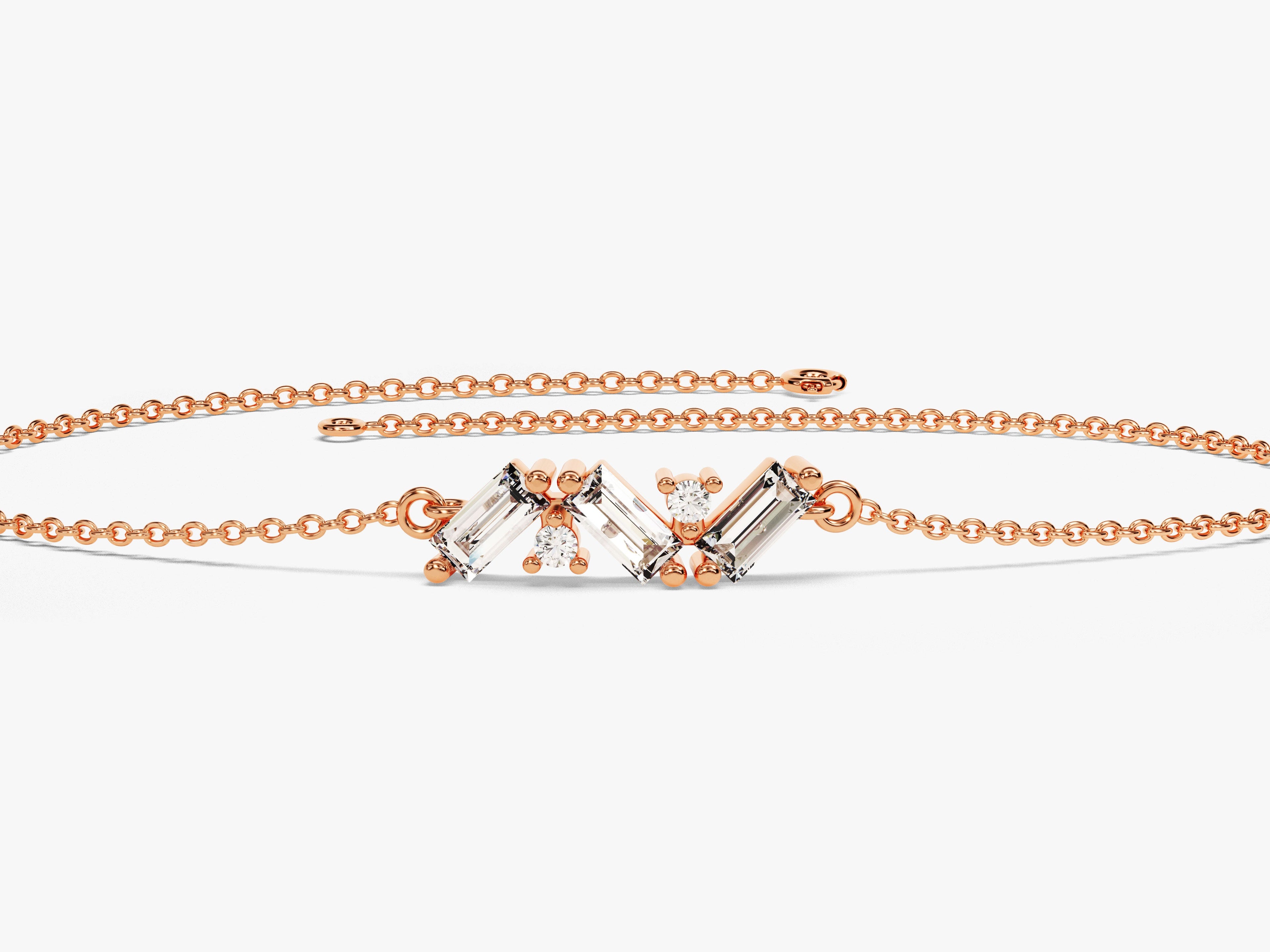 Baguette Cut Diamond Birthstone Bracelet