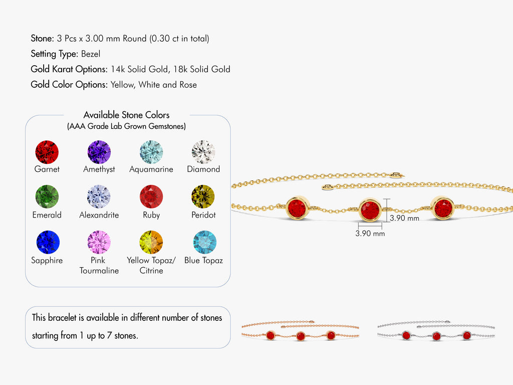 Station Ruby Birthstone Bracelet