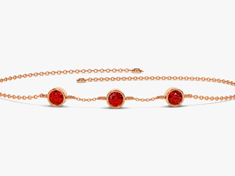 Station Garnet Birthstone Bracelet