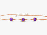 Station Amethyst Birthstone Bracelet