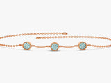 Station Aquamarine Birthstone Bracelet