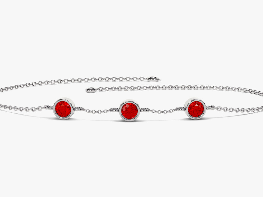 Station Ruby Birthstone Bracelet
