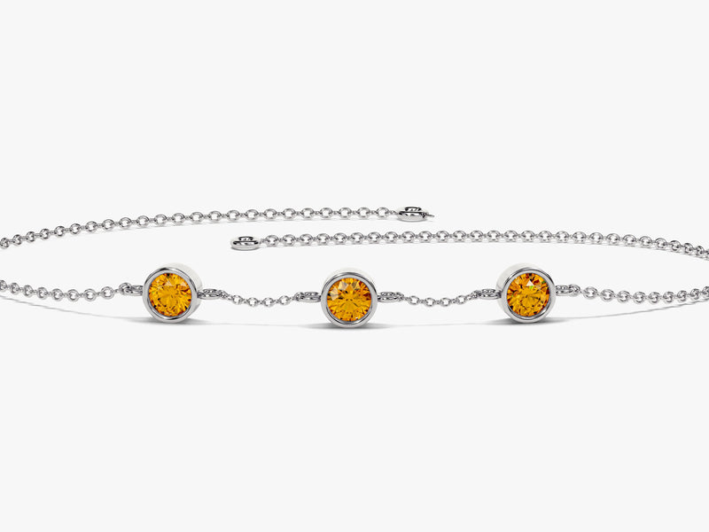 Station Citrine Birthstone Bracelet