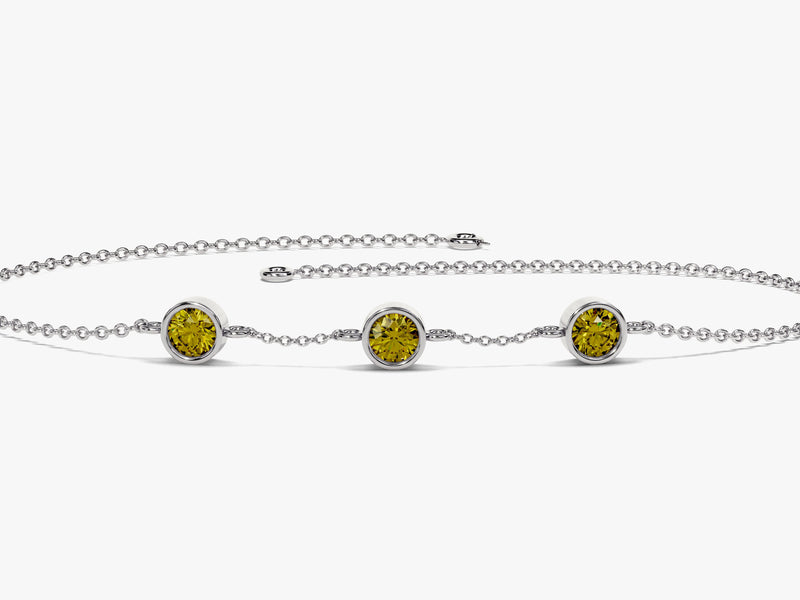 Station Peridot Birthstone Bracelet