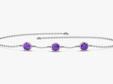 Station Amethyst Birthstone Bracelet