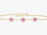 Station Pink Tourmaline Birthstone Bracelet