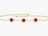 Station Garnet Birthstone Bracelet