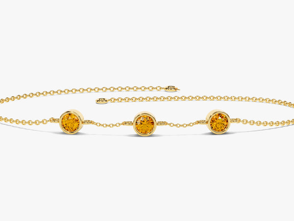 Station Citrine Birthstone Bracelet