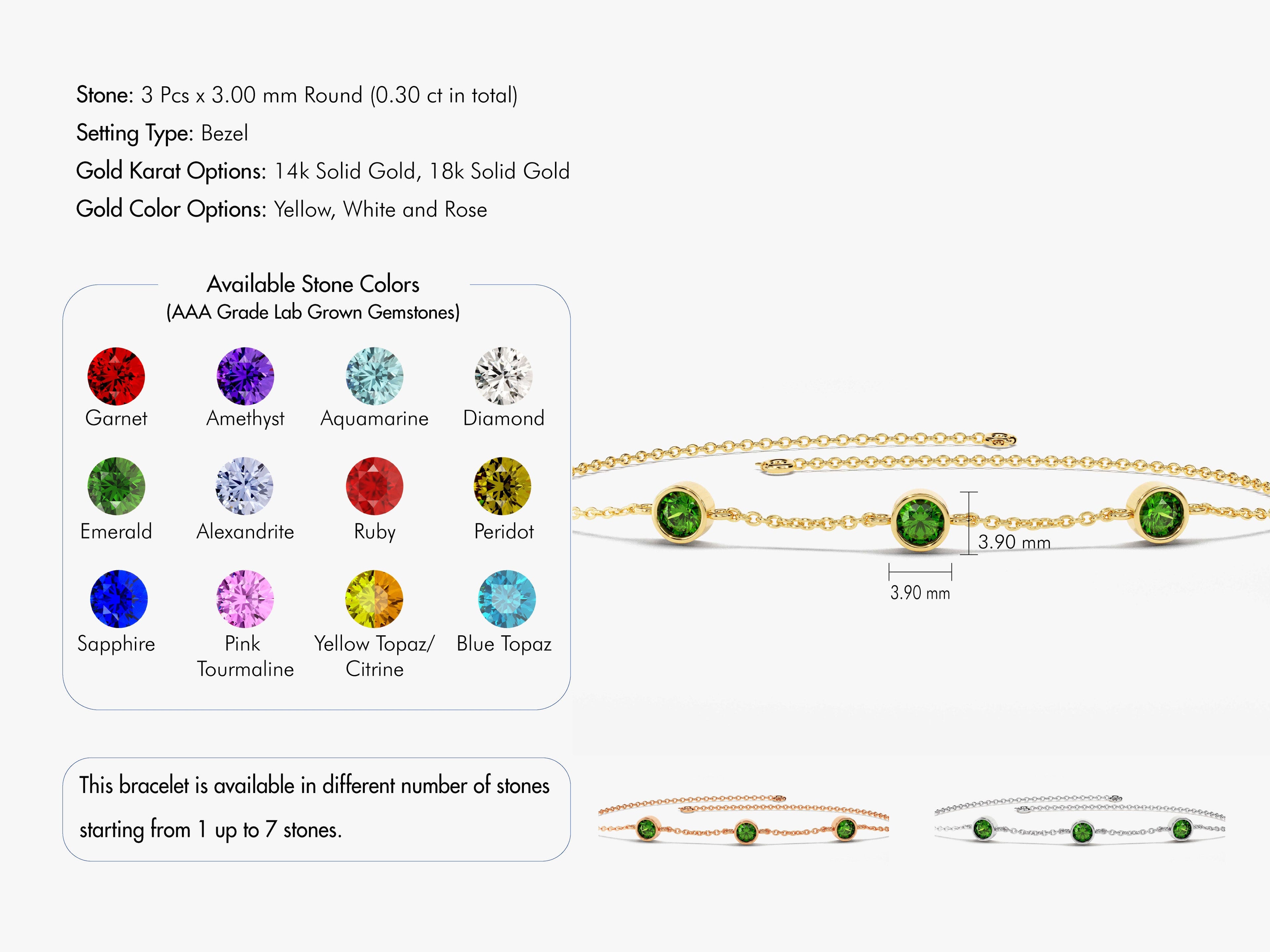 Station Birthstone Bracelet