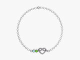 Heart Family Birthstone Bracelet