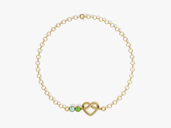 Heart Family Birthstone Bracelet