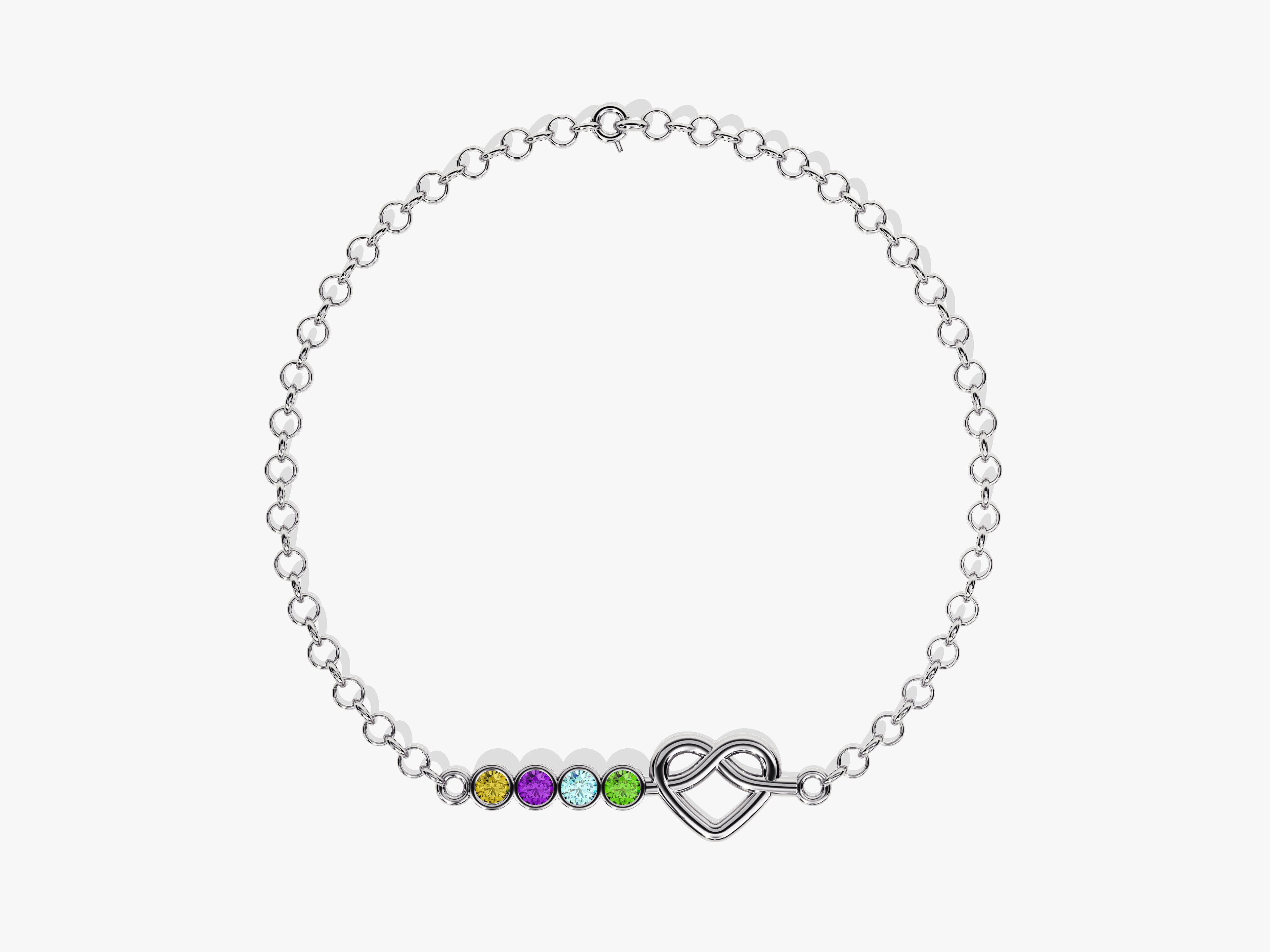 Heart Family Birthstone Bracelet