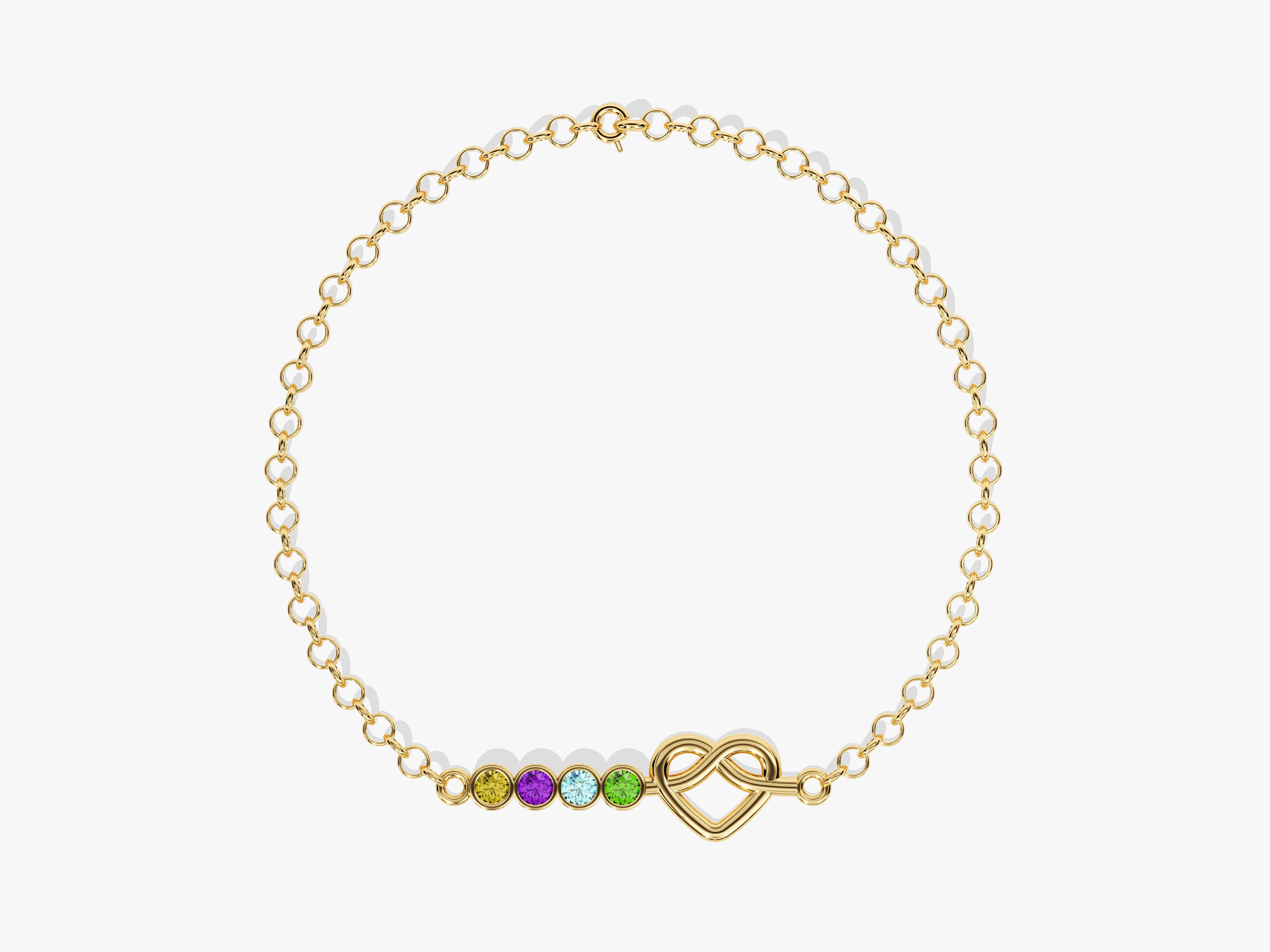 Heart Family Birthstone Bracelet