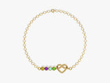 Heart Family Birthstone Bracelet