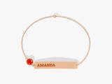 Bar Name Ruby Birthstone Bracelet