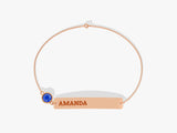 Bar Name Sapphire Birthstone Bracelet