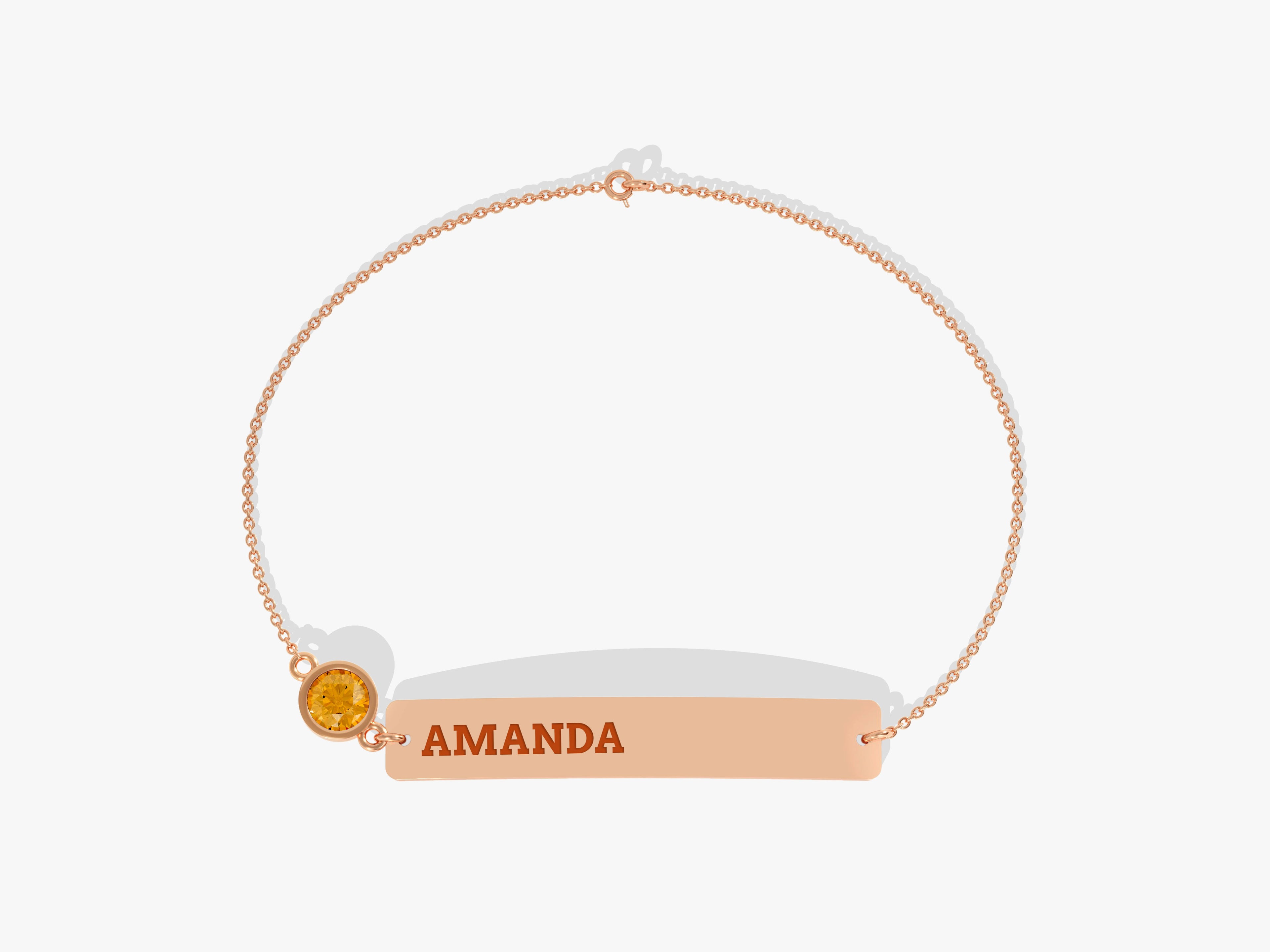 Bar Name Citrine Birthstone Bracelet