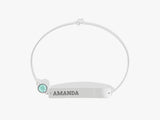 Bar Name Aquamarine Birthstone Bracelet