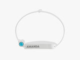 Bar Name Blue Topaz Birthstone Bracelet