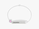 Bar Name Pink Tourmaline Birthstone Bracelet