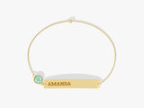 Bar Name Aquamarine Birthstone Bracelet