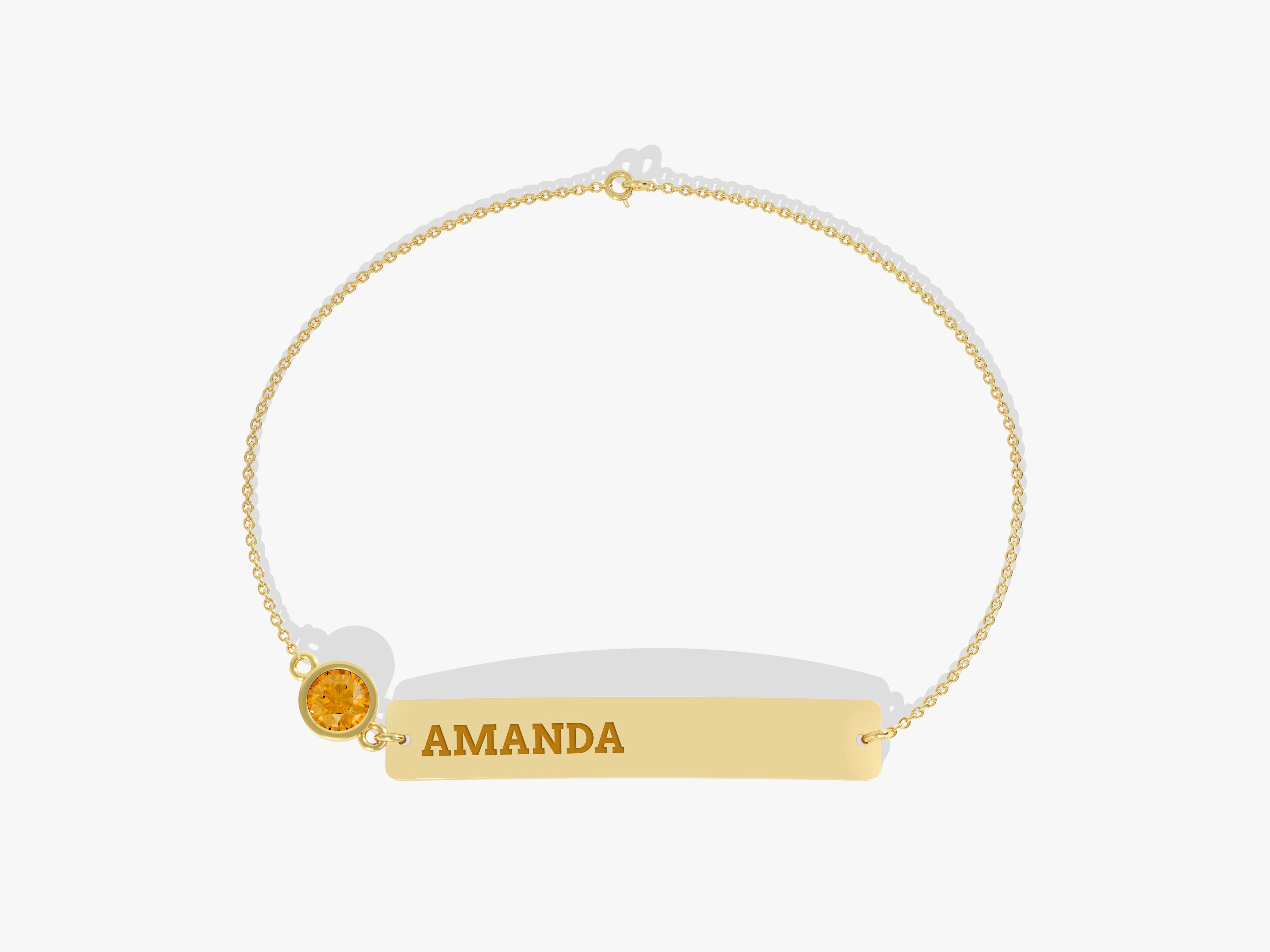 Bar Name Citrine Birthstone Bracelet