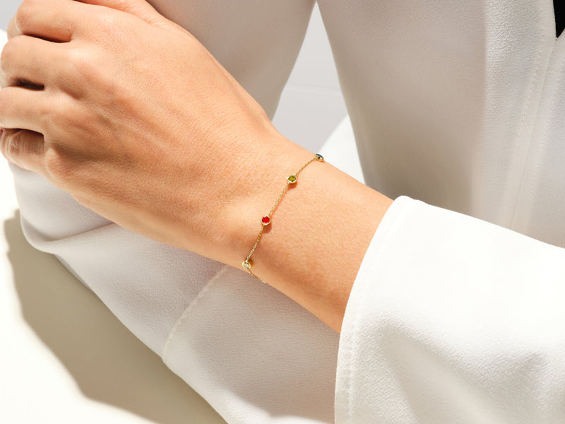 Station Ruby Birthstone Bracelet