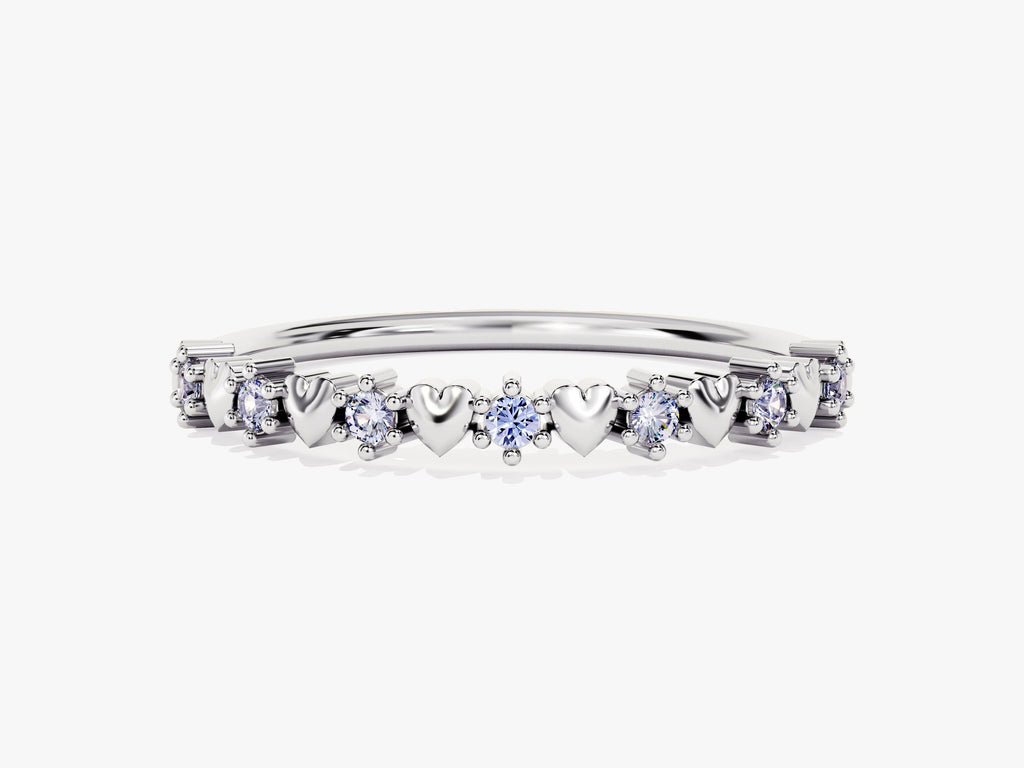 Tiny Heart Alexandrite Birthstone Ring